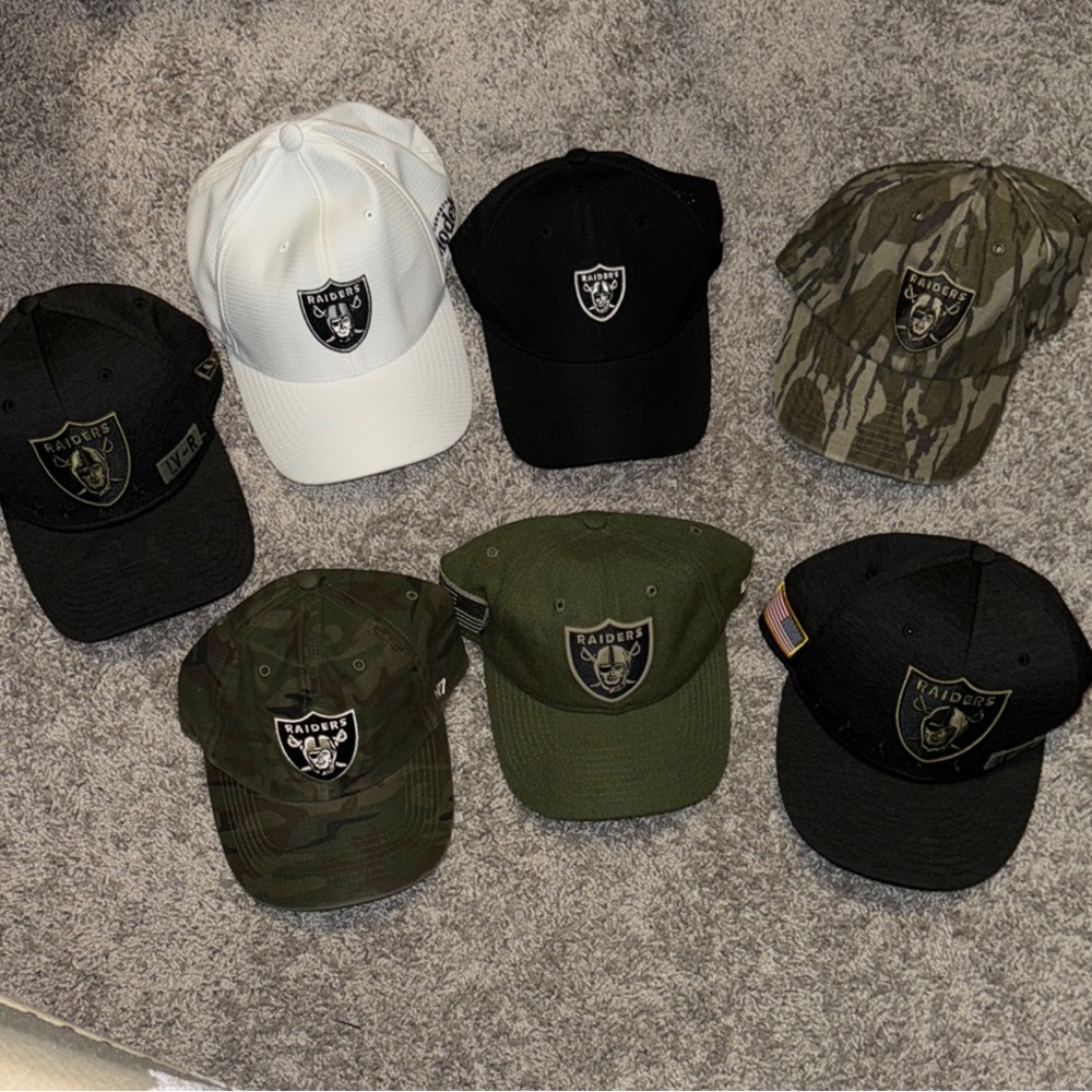 Raiders Logo Caps Collection - Black, White, Camouflage